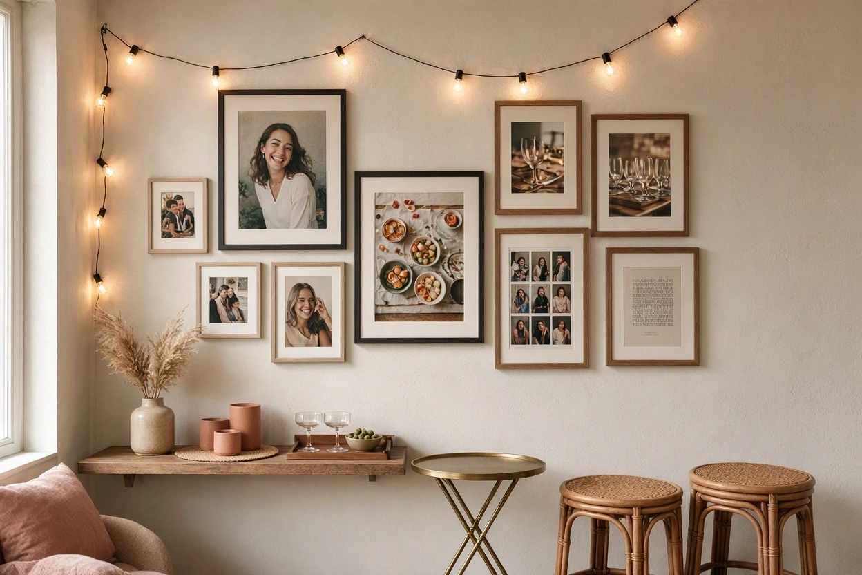 15 Creative Ideas for Hosting Party in Small Spaces 4 Design a Statement Photo Wall 15 Creative Ideas for Hosting Party in Small Spaces - 4