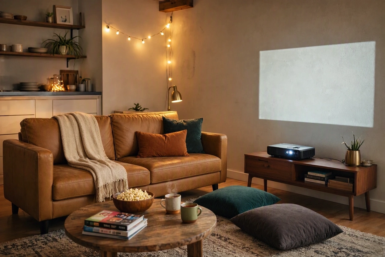 15 Creative Ideas for Hosting Party in Small Spaces 12 Host a Cozy Movie Night 15 Creative Ideas for Hosting Party in Small Spaces - 12