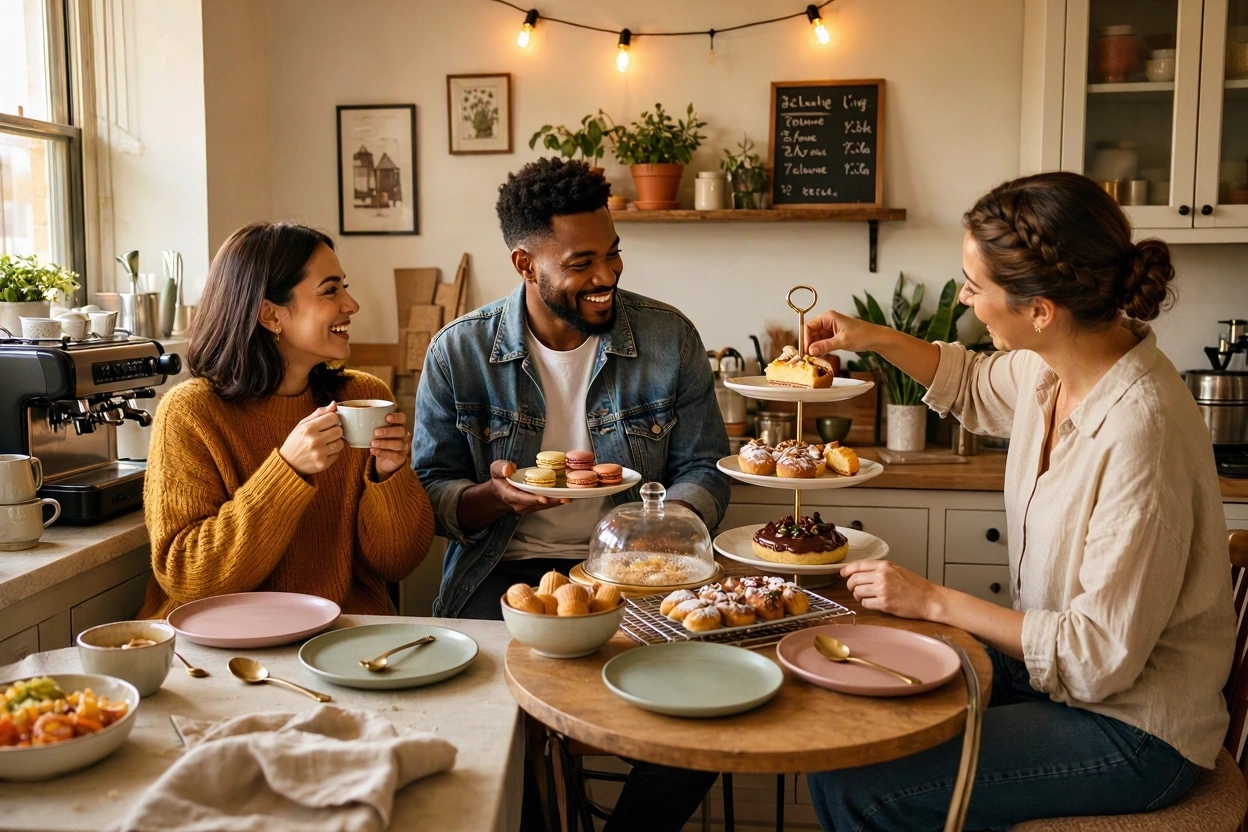 15 Creative Ideas for Hosting Party in Small Spaces 10 Throw a Mini Cafe and Dessert Party 15 Creative Ideas for Hosting Party in Small Spaces - 10