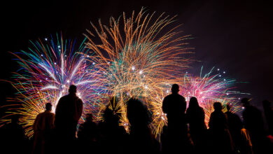 playing fireworks