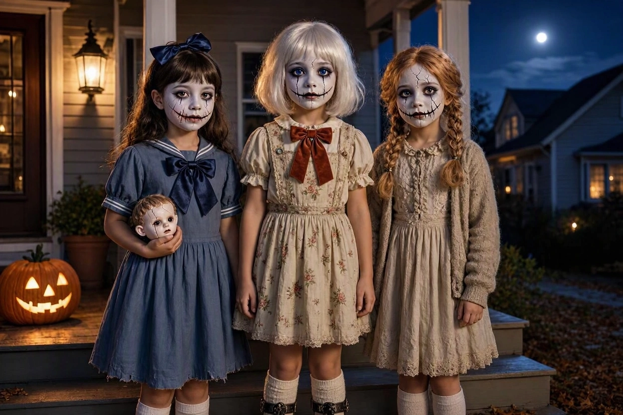 16 Funny & Scary Halloween Costumes for Teenagers 11 Creepy Doll With a Broken Smile 16 Funny & Scary Halloween Costumes for Teenagers - 11