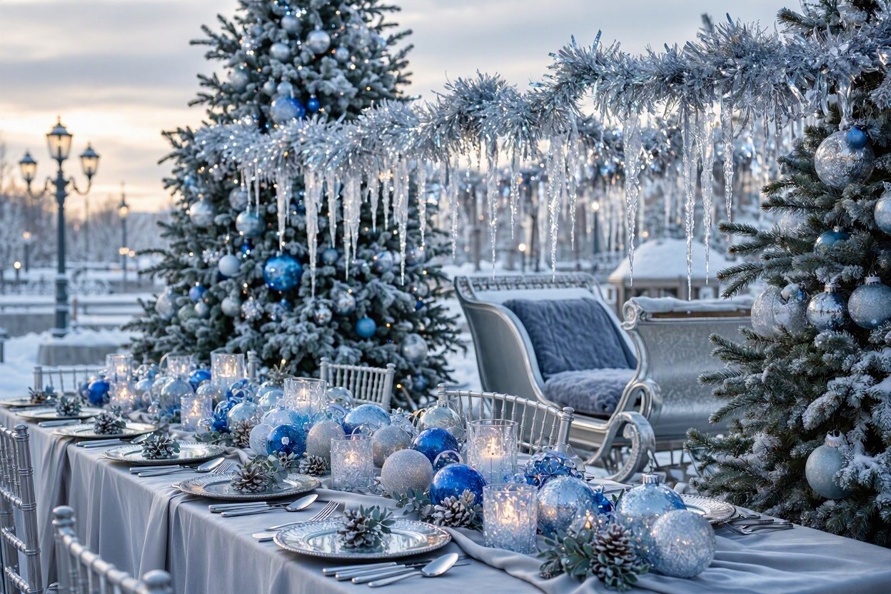 15 Hottest Christmas Decoration Trends & Ideas 13 Icy Blue and Silver Decorations for a Winter Wonderland 15 Hottest Christmas Decoration Trends & Ideas - 13 Christmas decoration trends