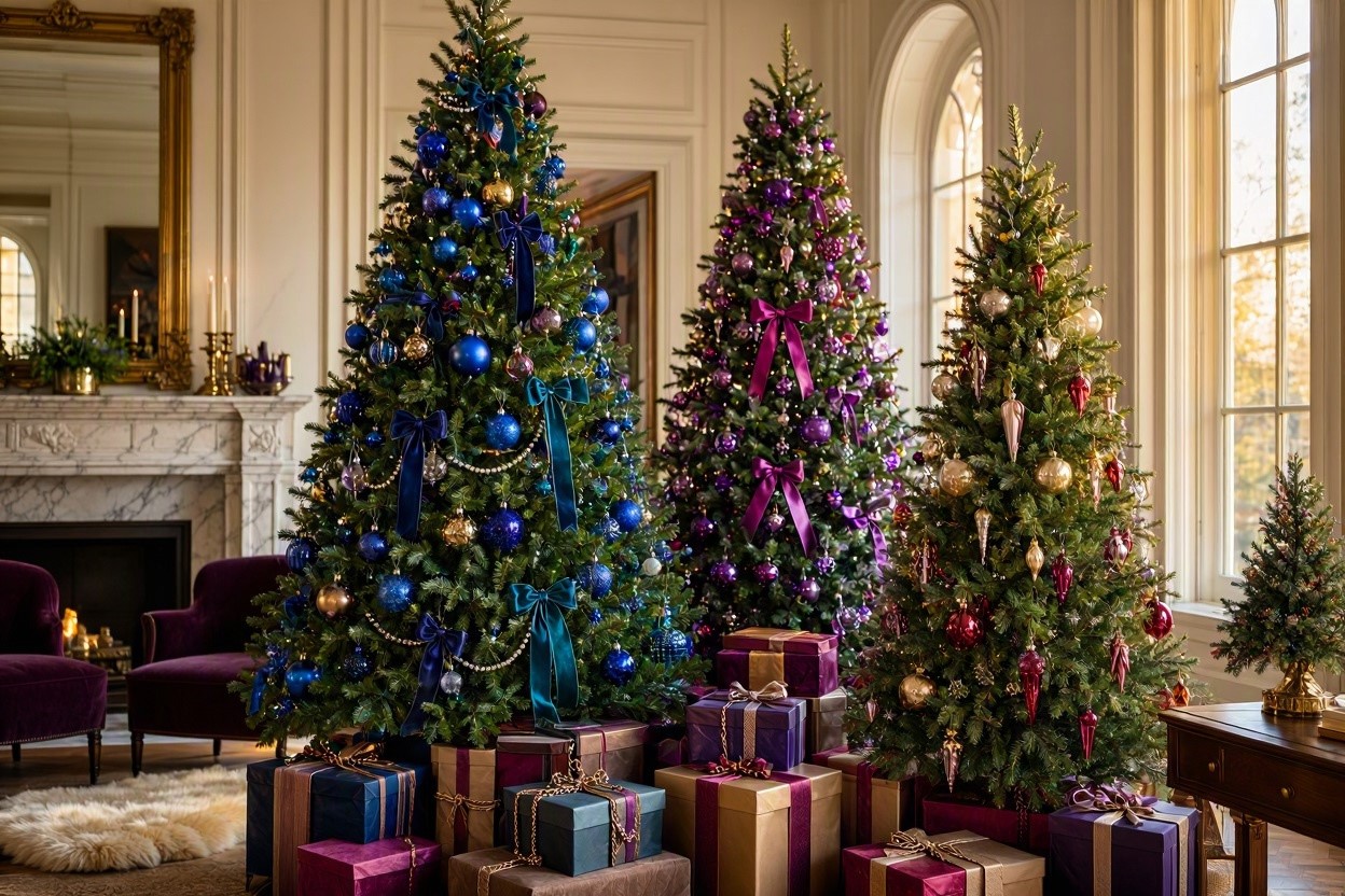 15 Hottest Christmas Decoration Trends & Ideas 3 Jewel Toned Christmas Trees for a Luxurious Holiday Look 15 Hottest Christmas Decoration Trends & Ideas - 3 Christmas decoration trends