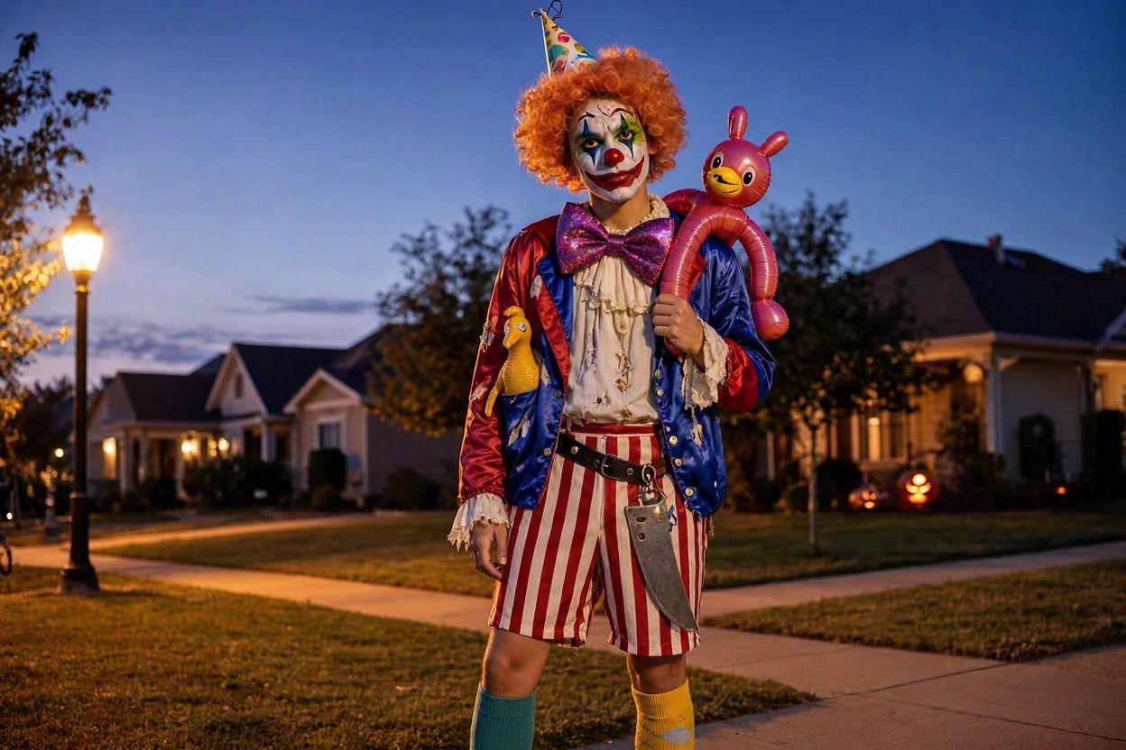 16 Funny & Scary Halloween Costumes for Teenagers 3 Killer Clown With a Silly Twist 16 Funny & Scary Halloween Costumes for Teenagers - 3