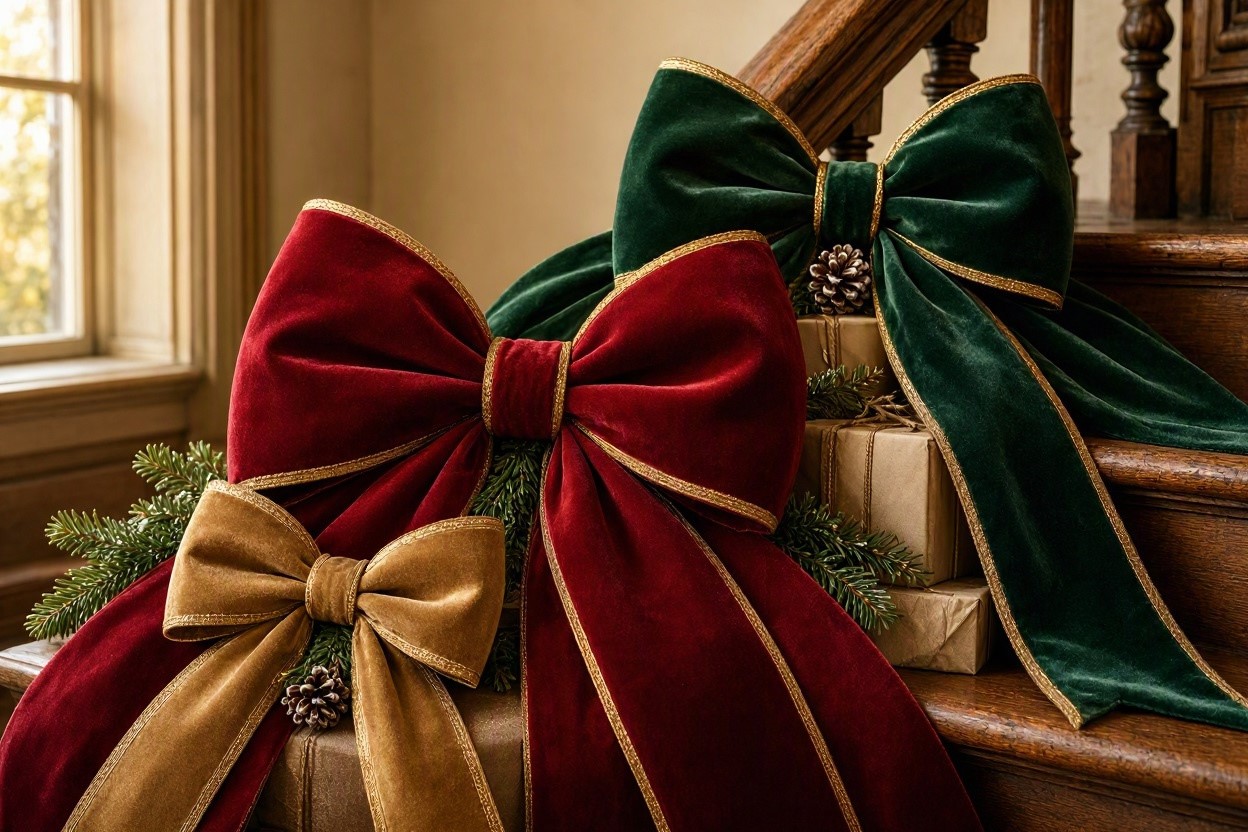 15 Hottest Christmas Decoration Trends & Ideas 4 Oversized Velvet Christmas Bows for Dramatic Decorations 15 Hottest Christmas Decoration Trends & Ideas - 4 Christmas decoration trends