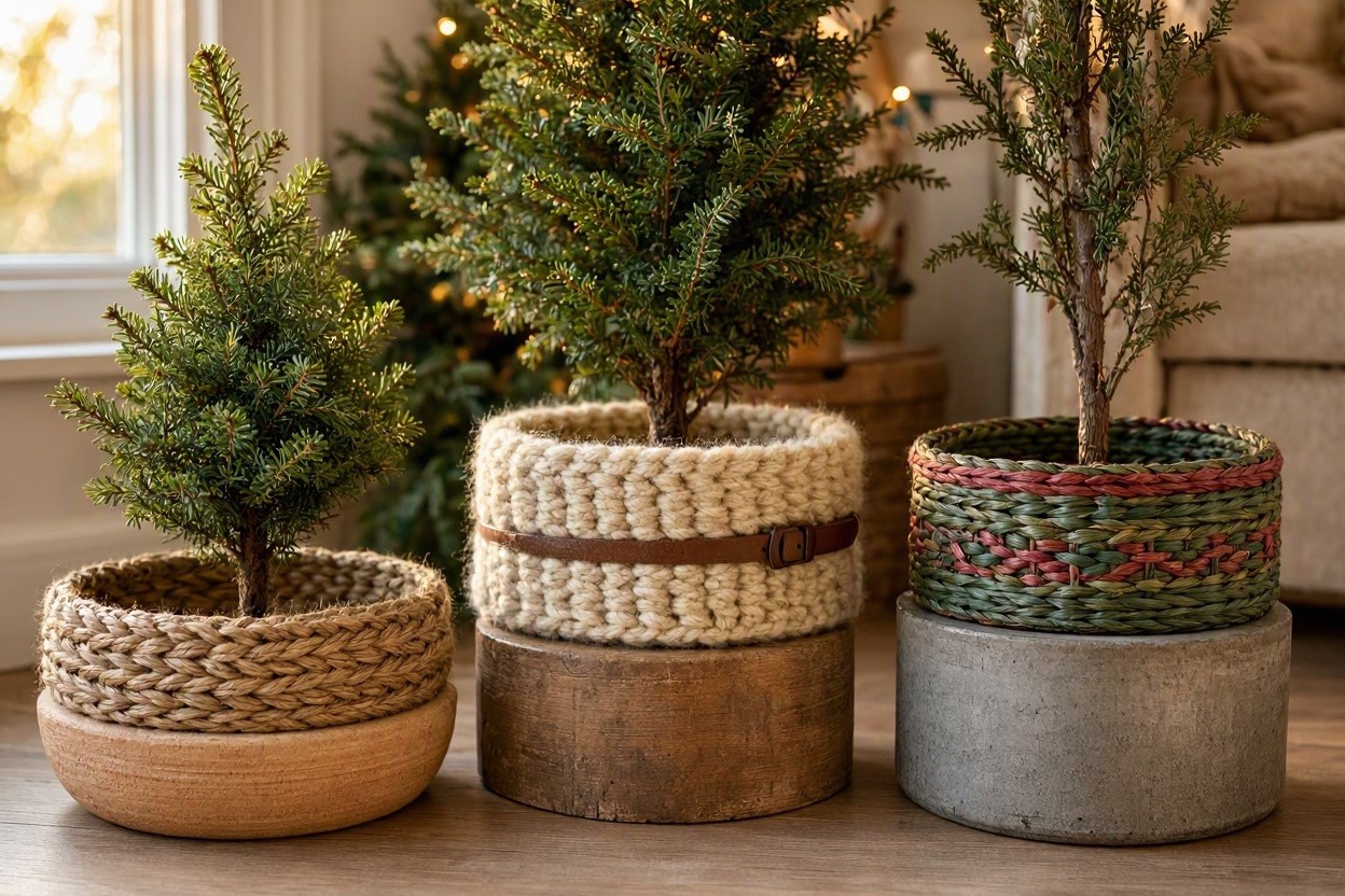 15 Hottest Christmas Decoration Trends & Ideas 17 Woven Christmas Tree Collars and Textured Tree Bases 15 Hottest Christmas Decoration Trends & Ideas - 17 Christmas decoration trends