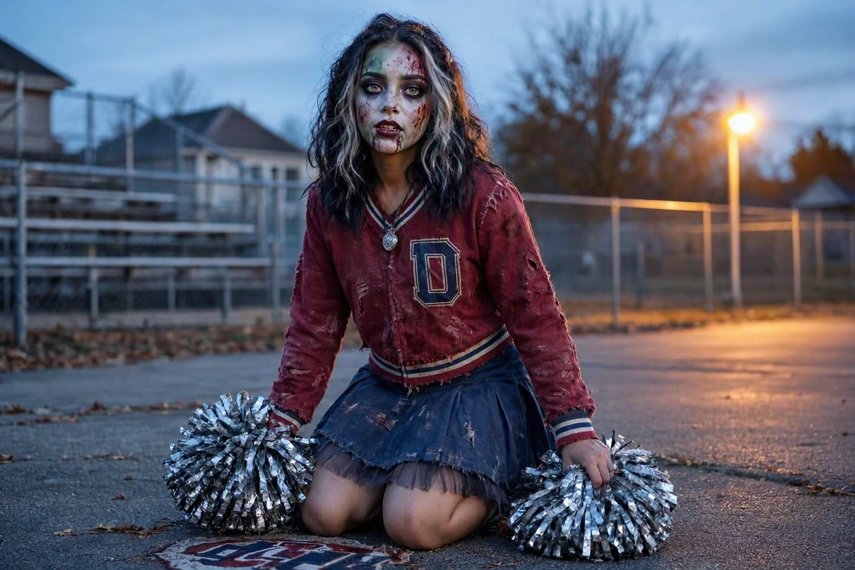 16 Funny & Scary Halloween Costumes for Teenagers 8 Zombie Cheerleader With a Spooky Side 16 Funny & Scary Halloween Costumes for Teenagers - 8
