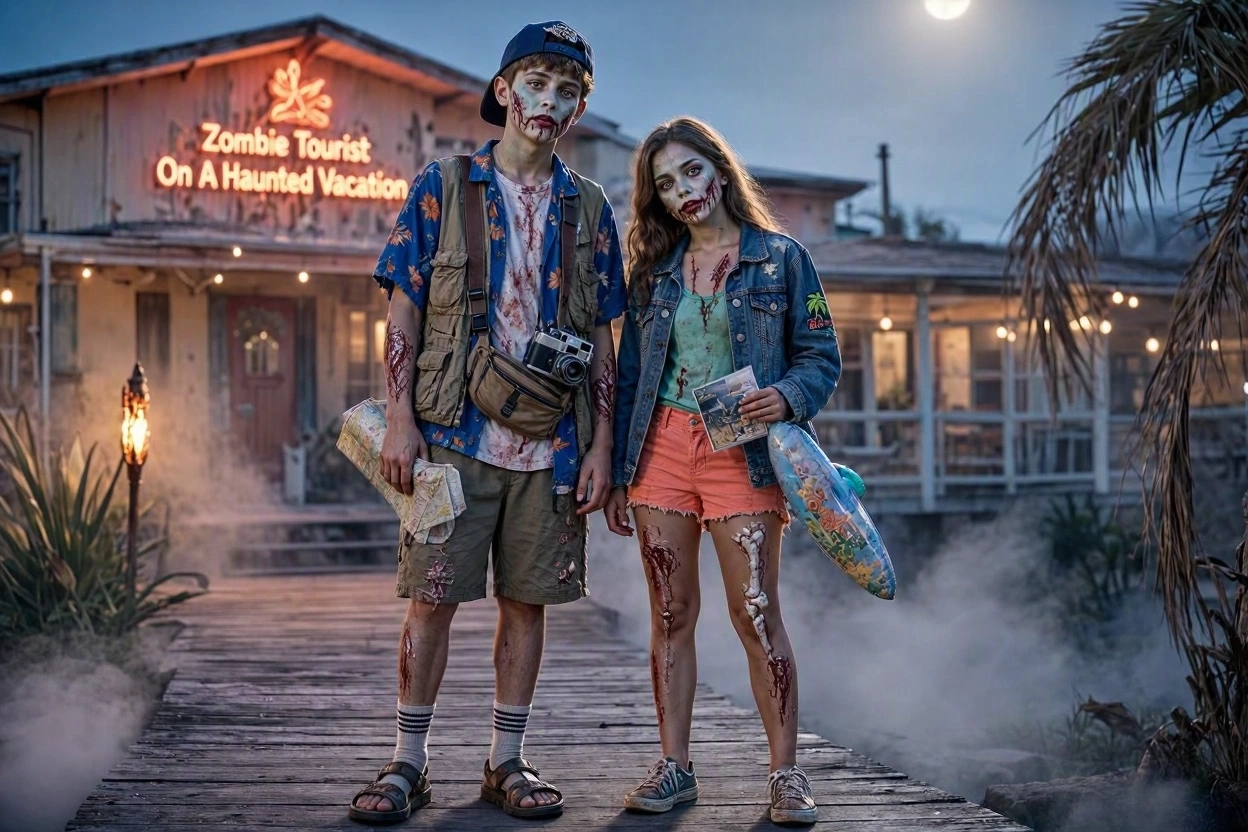 16 Funny & Scary Halloween Costumes for Teenagers 17 Zombie Tourist On A Haunted Vacation 16 Funny & Scary Halloween Costumes for Teenagers - 17