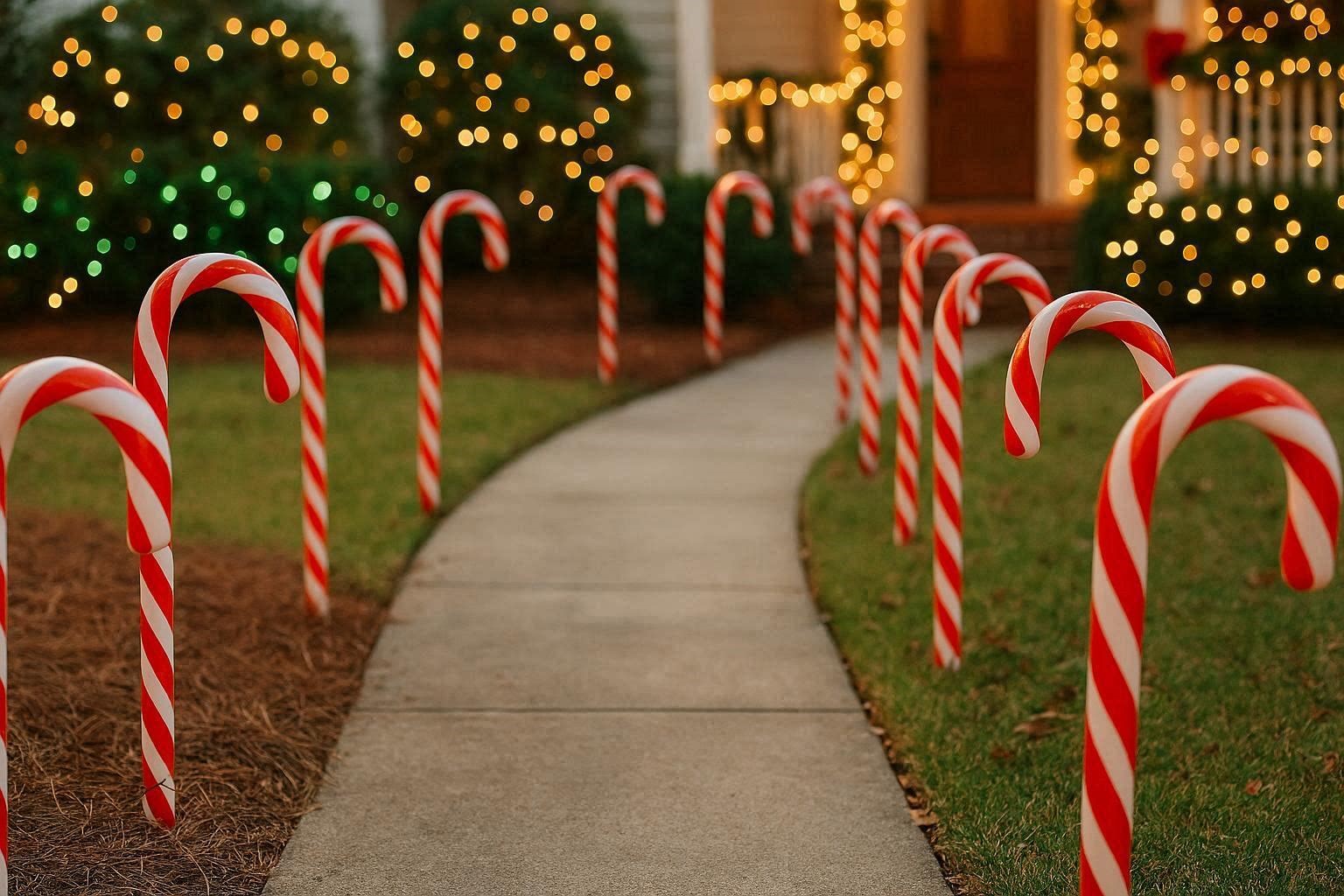 19 Adorable Outdoor Christmas Decoration Ideas 20 Candy Cane Pathway Decorations for a Playful Look 19 Adorable Outdoor Christmas Decoration Ideas - 20