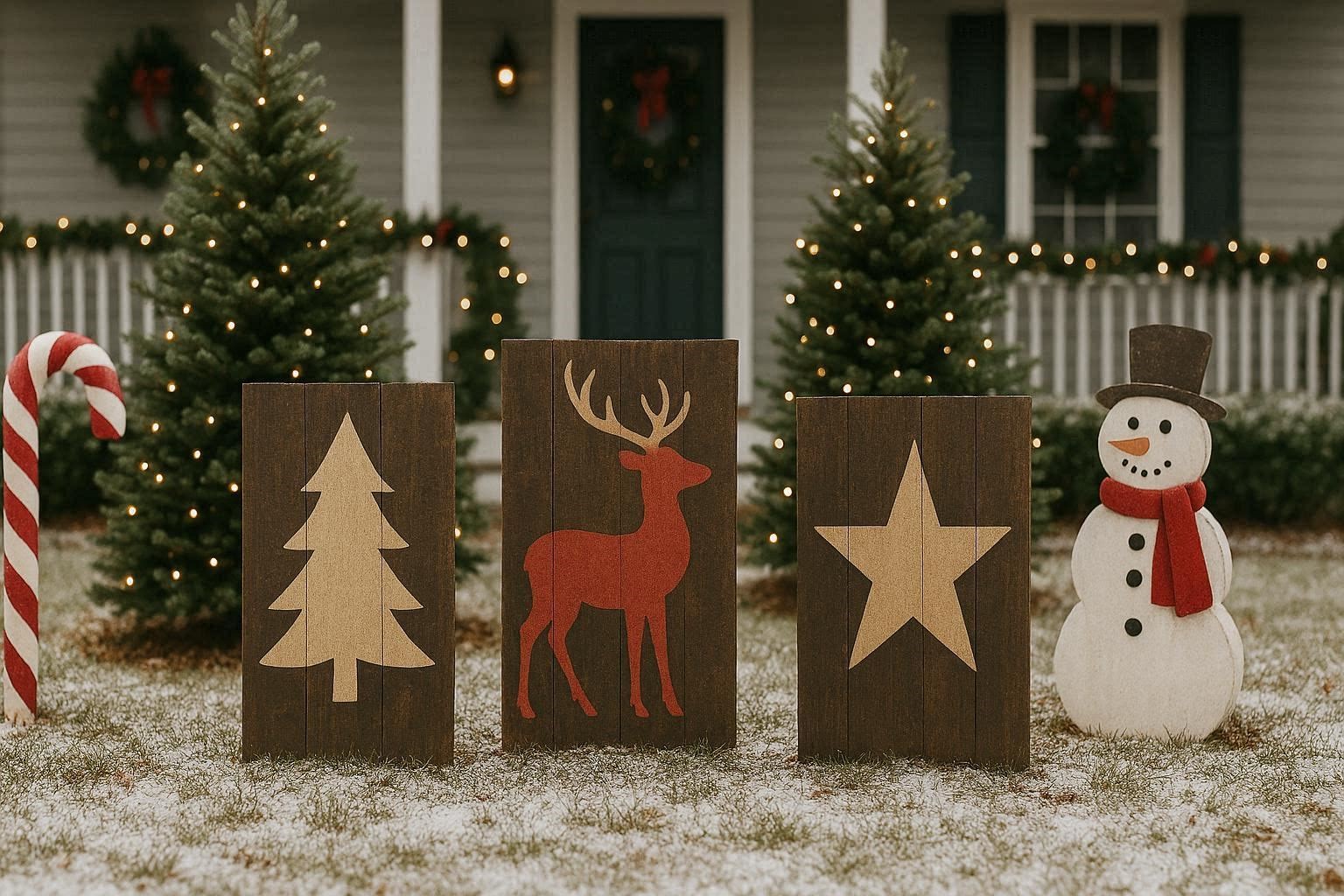 19 Adorable Outdoor Christmas Decoration Ideas 8 DIY Wooden Christmas Signs for a Personal Touch 19 Adorable Outdoor Christmas Decoration Ideas - 8