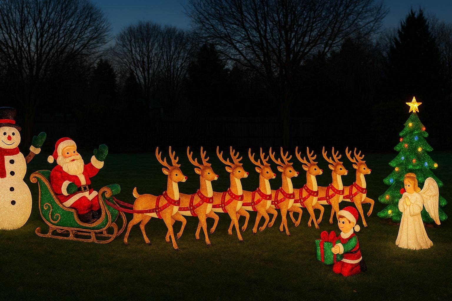 19 Adorable Outdoor Christmas Decoration Ideas 14 Santa Reindeer and Classic Christmas Yard Displays 19 Adorable Outdoor Christmas Decoration Ideas - 14