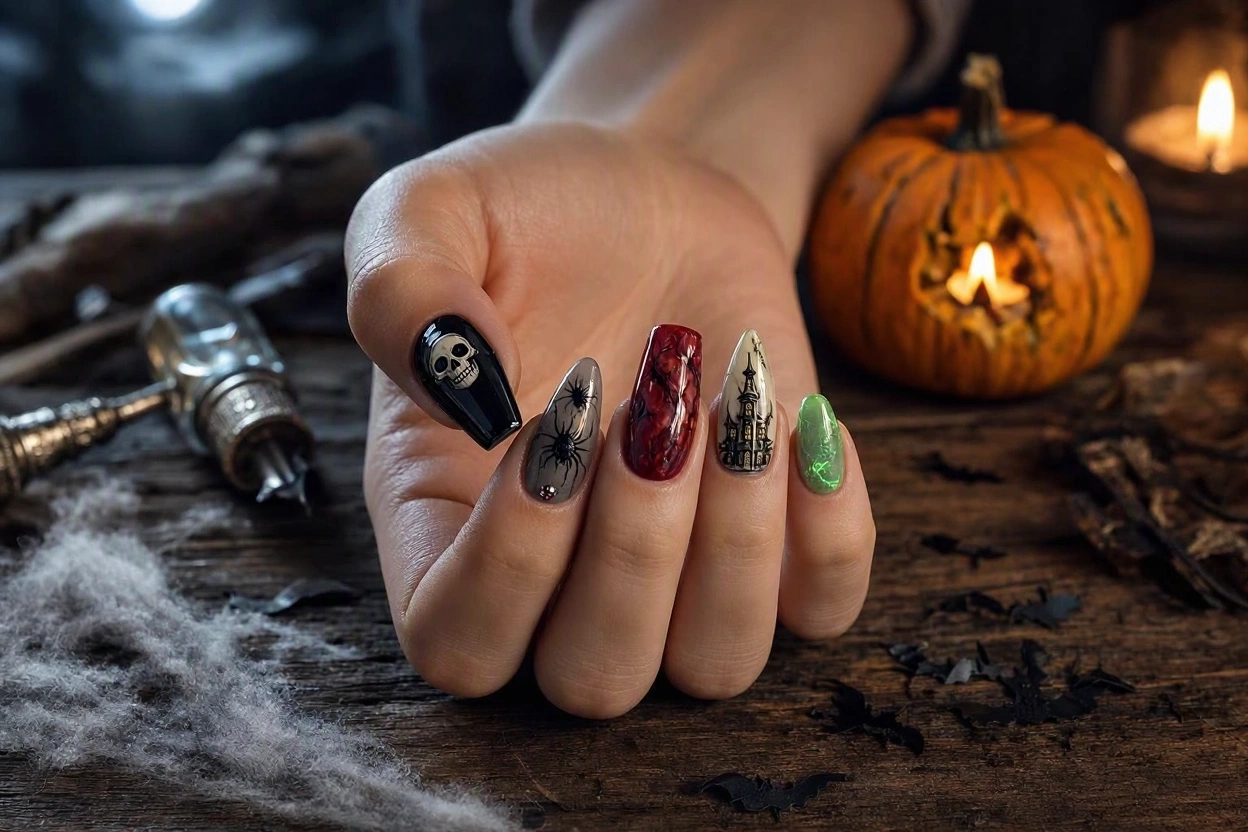 15 Seriously Spooky Halloween Nail Art Ideas 2 Seriously Spooky Halloween Nail Art Ideas 15 Seriously Spooky Halloween Nail Art Ideas - 2