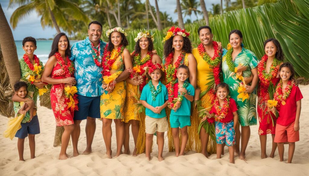 family matching Hawaiian clothing