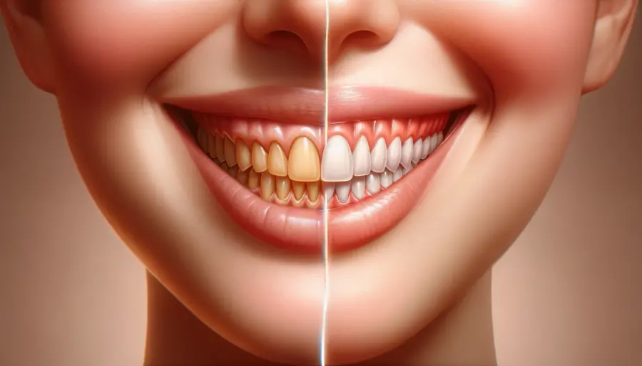 Before and after comparison of a gummy smile correction, showing a significant reduction in gum visibility for a confident and balanced smile.