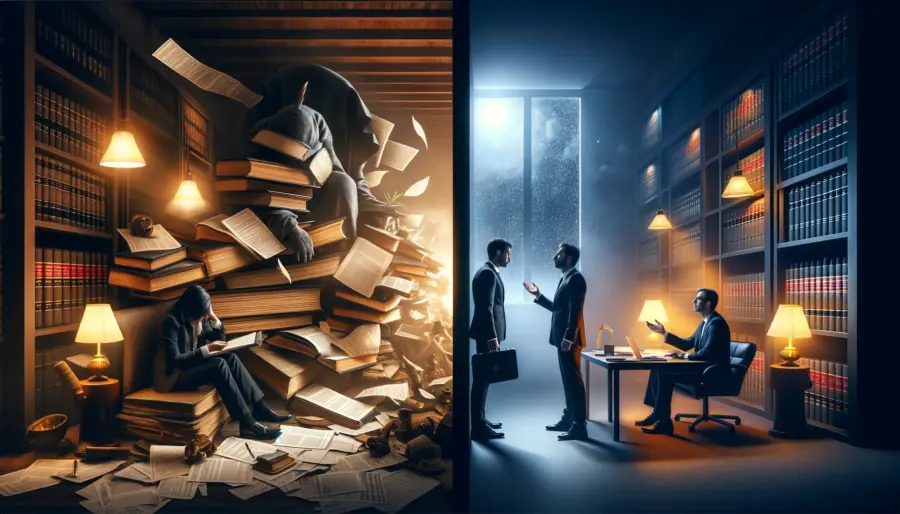 8 Common Myths About Personal Injury Claims Debunked 3 Contrast between personal injury claim myths and reality: overwhelmed individual versus empowered discussion with lawyer.