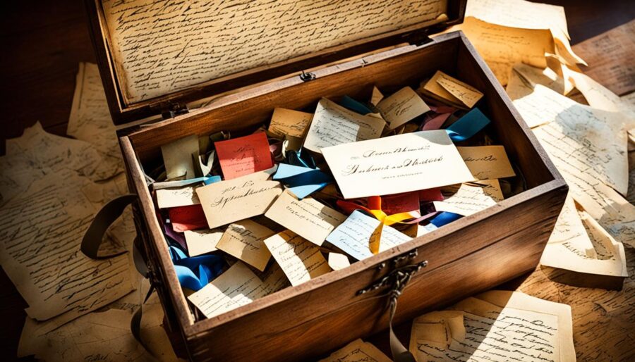 box of dated letters