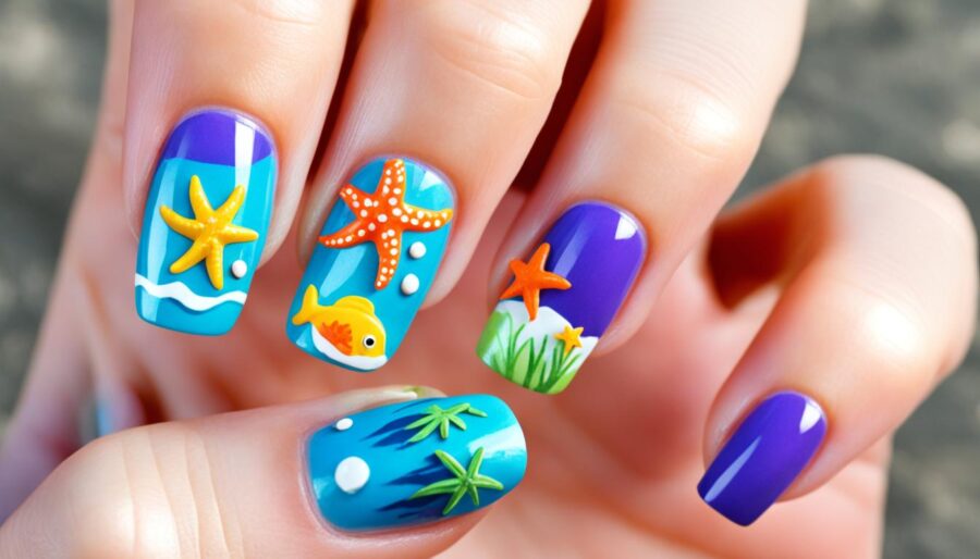 summer beach nail art for kids