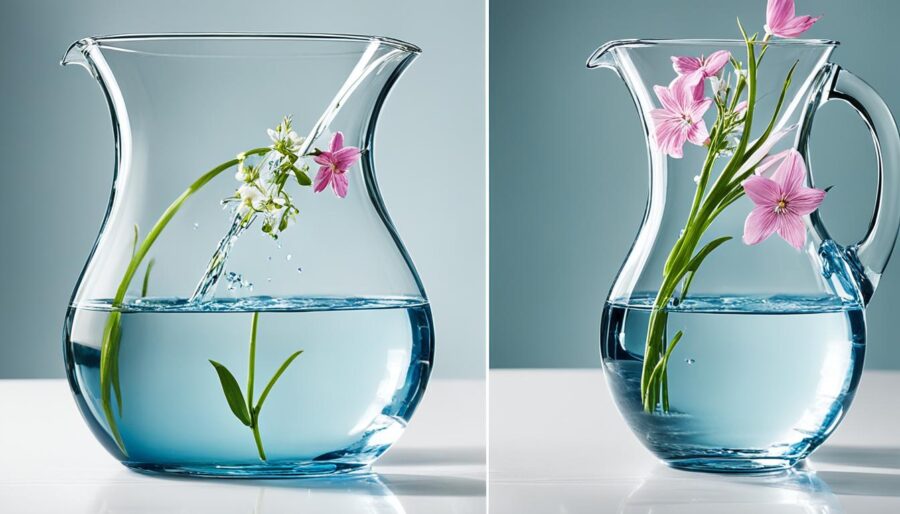 changing water in a flower vase