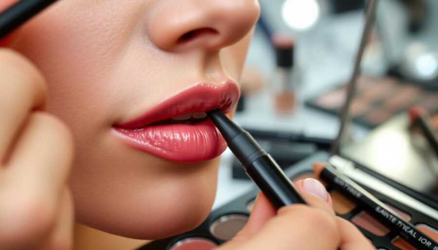 Lip liner application Lip liner application