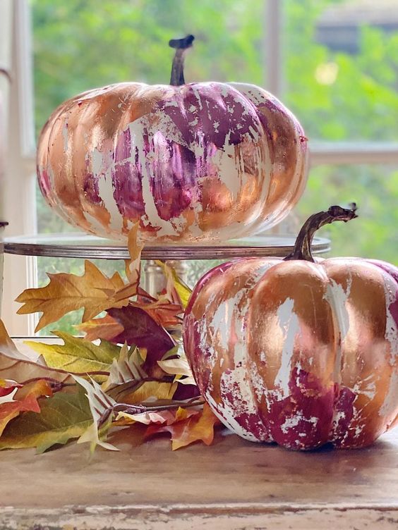 Top 10 Easy Pumpkin Painting Ideas: Creative Ways to Decorate 6 Metallic Pumpkins Top 10 Easy Pumpkin Painting Ideas: Creative Ways to Decorate - 6