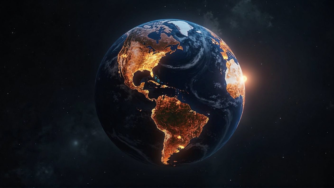 How Mirai Intex Is Redefining Ultra-Low Temperature Cooling Without HFCs 4 Planet Earth seen from space with dramatic thermal hotspots glowing in red, overlaid with invisible emissions rising from urban industrial zones—illustrating HFCs’ high Global Warming Potential.
