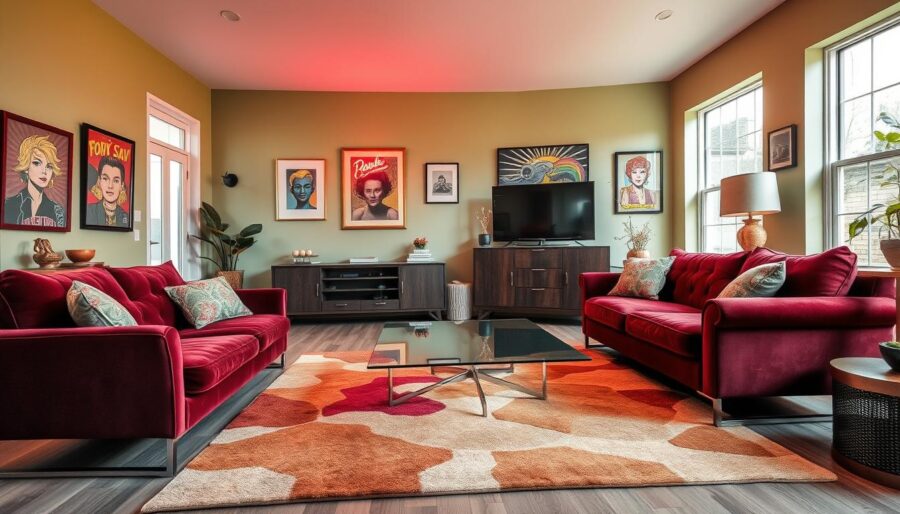 90s Retro Interior Design Mixing Styles