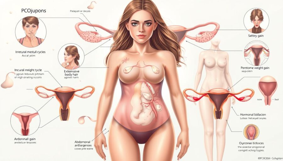 PCOS Symptoms Illustration