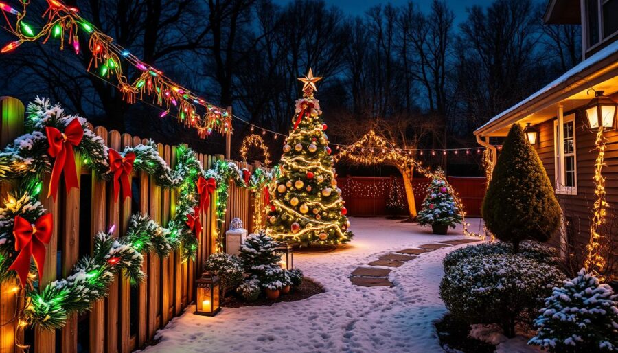 Festive Outdoor Christmas Lighting Display Festive Outdoor Christmas Lighting Display
