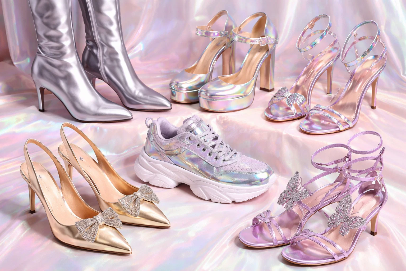 Metallics and iridescent tones for standout pieces 2026 Women’s Shoe Trends: Chic, Bold & Must-Have Styles - 15 2026 Women’s Shoe Trends