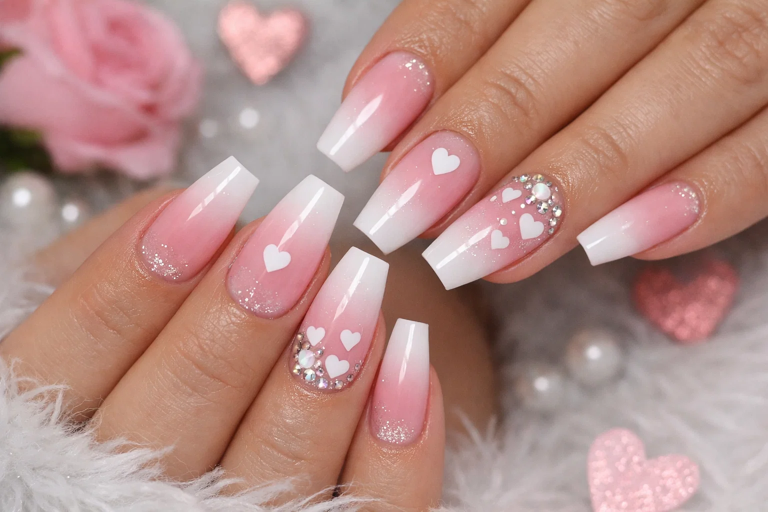 Best Romantic Valentine’s Day Nail Designs: Trendy Ideas for 2026 5 Ombre Pink to White Nails Best Romantic Valentine’s Day Nail Designs: Trendy Ideas for 2026 - 5 Best Romantic Valentine’s Day Nail Designs