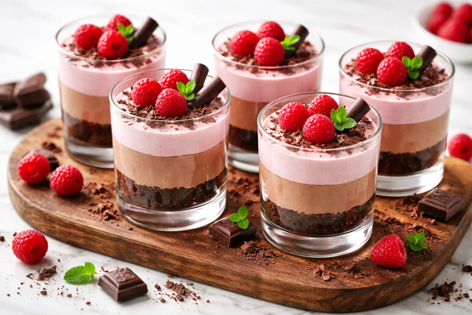 Raspberry Chocolate Mousse Cups Top Valentine’s Day Desserts That Look Fancy But Are Easy to Make - 6 Valentine’s Day Desserts