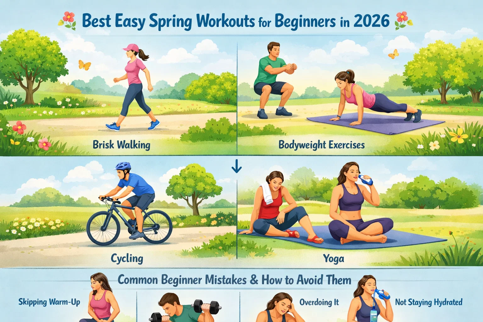 Common Beginner Mistakes and How to Avoid Them Best Easy Spring Workouts for Beginners in 2026 (Simple & Effective) - 6 Best Easy Spring Workouts for Beginners