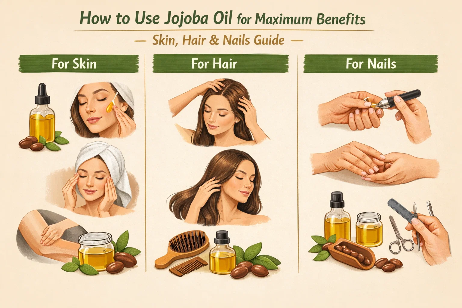 How to Use Jojoba Oil for Maximum Benefits 1 How to Use Jojoba Oil for Maximum Benefits: Skin, Hair & Nails Guide - 1 Jojoba Oil