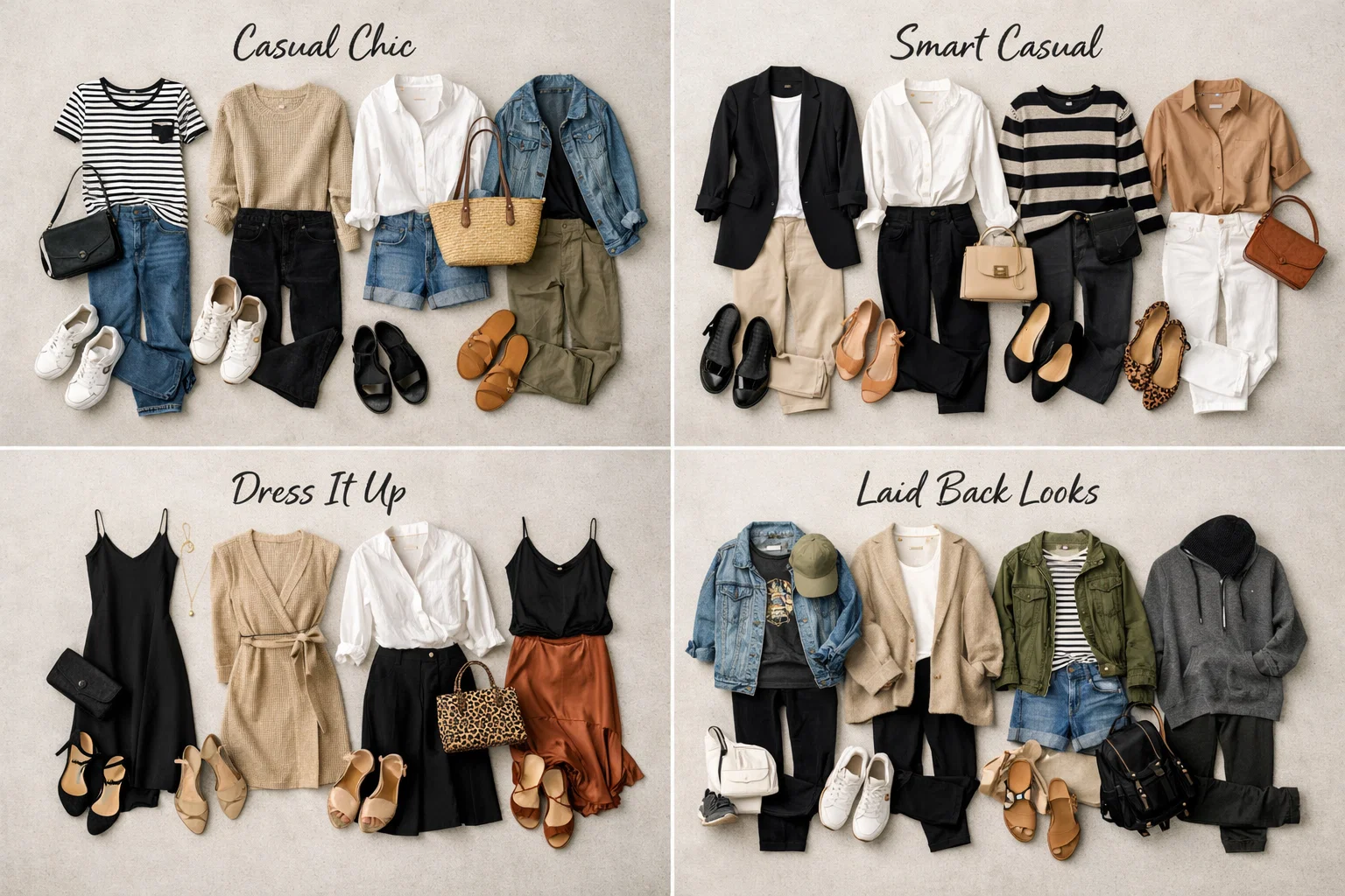 Mix Match Formulas for Effortless Outfit How to Style Outfits with Limited Wardrobe Pieces (Simple & Stylish Ideas) - 4 Style Outfits
