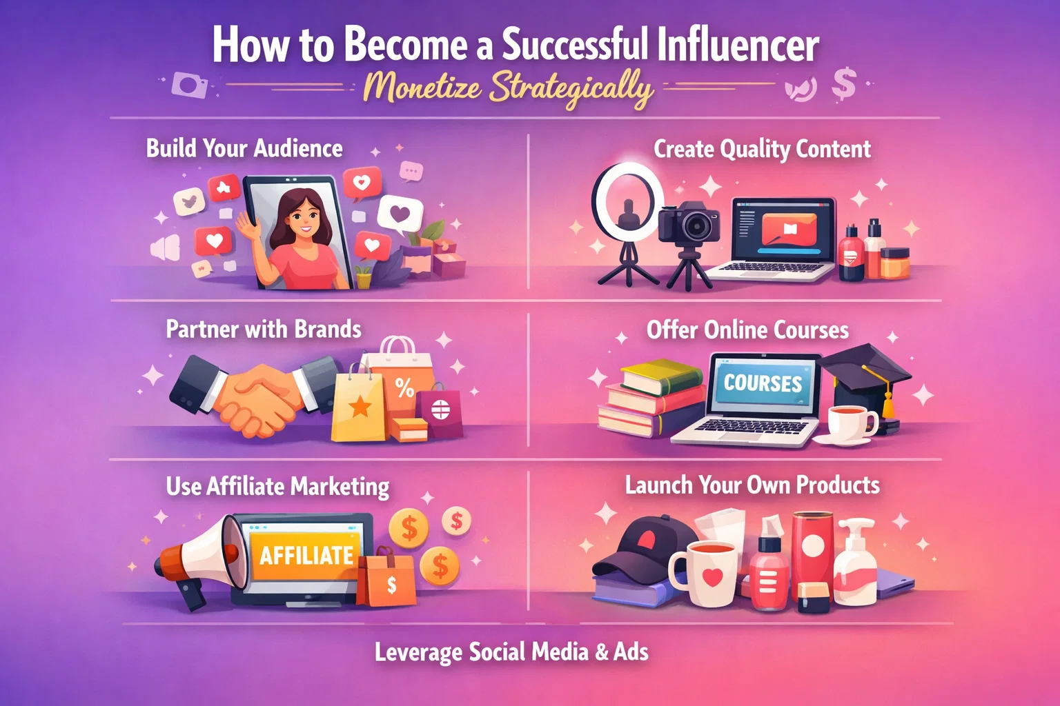How to Become a Successful Influencer in 2026: The Ultimate Step-by-Step Blueprint 8 Monetize Strategically How to Become a Successful Influencer in 2026: The Ultimate Step-by-Step Blueprint - 8