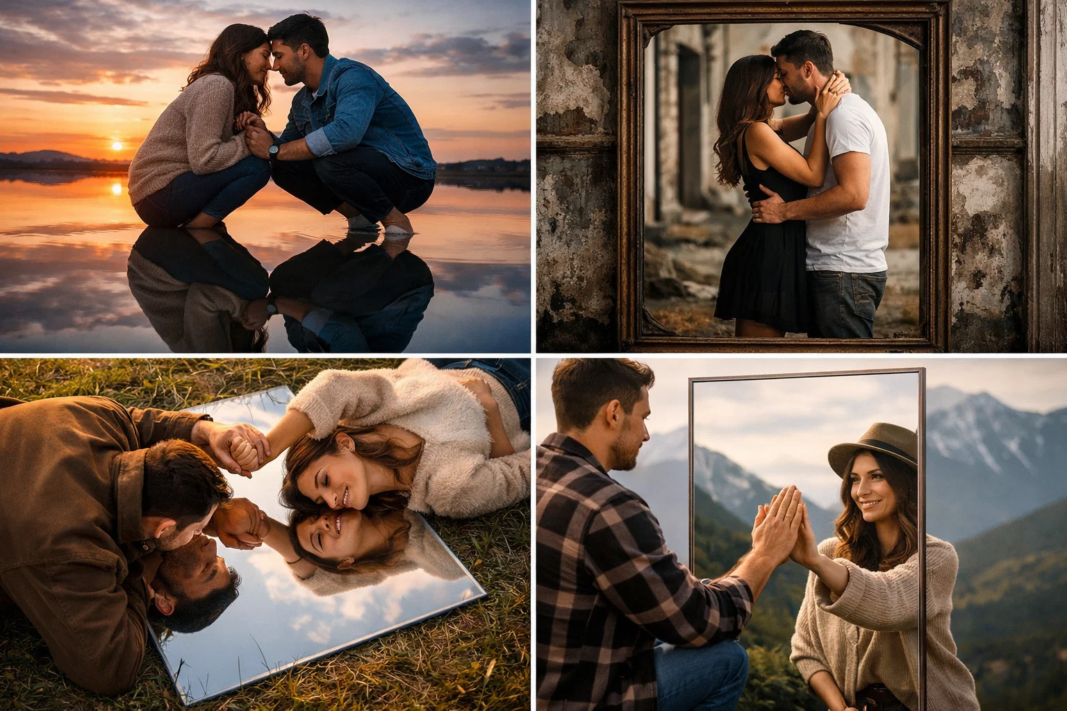 Top 2026 Couples Photo Ideas to Capture Your Love Perfectly 8 Reflection and Mirror Shots Top 2026 Couples Photo Ideas to Capture Your Love Perfectly - 8 Top 2026 Couples Photo Ideas