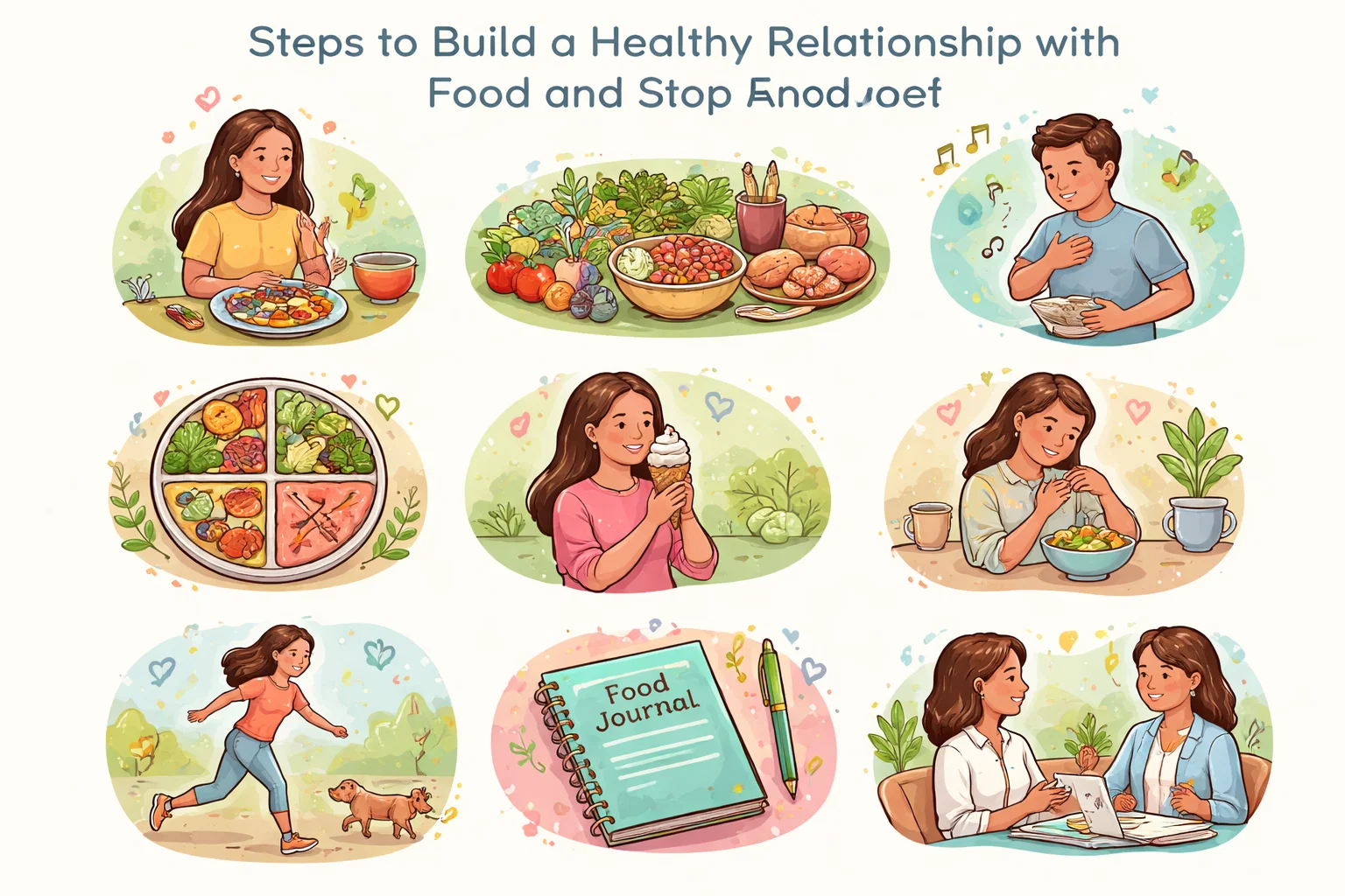 Steps to Build a Healthy Relationship with Food and Stop Food Anxiety 2 Steps to Build a Healthy Relationship with Food and Stop Food Steps to Build a Healthy Relationship with Food and Stop Food Anxiety - 2 Healthy Relationship with Food