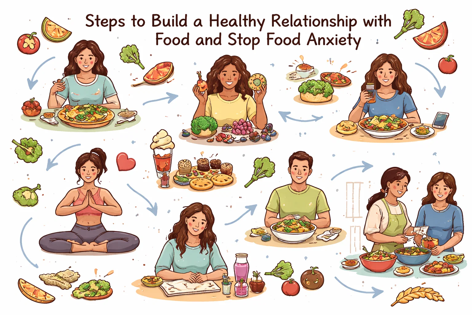 Steps to Build a Healthy Relationship with Food and Stop Food Anxiety 1 Steps to Build a Healthy Relationship with Food and Stop Food Steps to Build a Healthy Relationship with Food and Stop Food Anxiety - 1 Healthy Relationship with Food