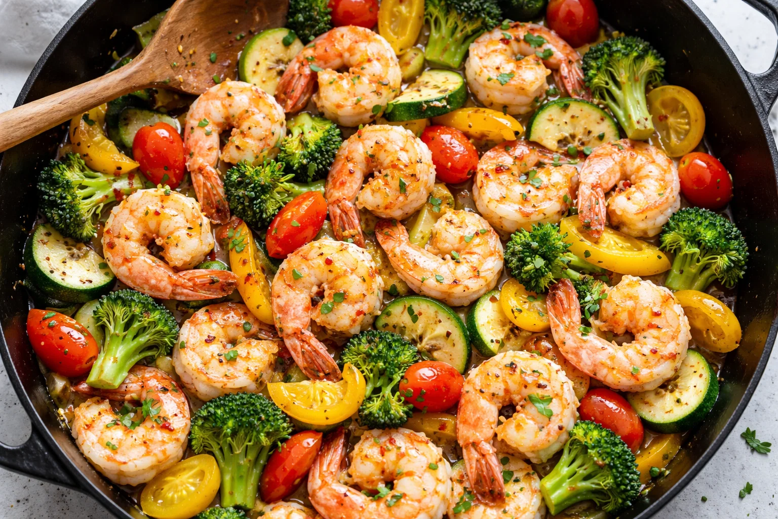 Eat More Protein the Easy Way: 8 Healthy Recipes That Actually Taste Amazing 7 Garlic Shrimp Vegetable Skillet Eat More Protein the Easy Way: 8 Healthy Recipes That Actually Taste Amazing - 7 Healthy Recipes