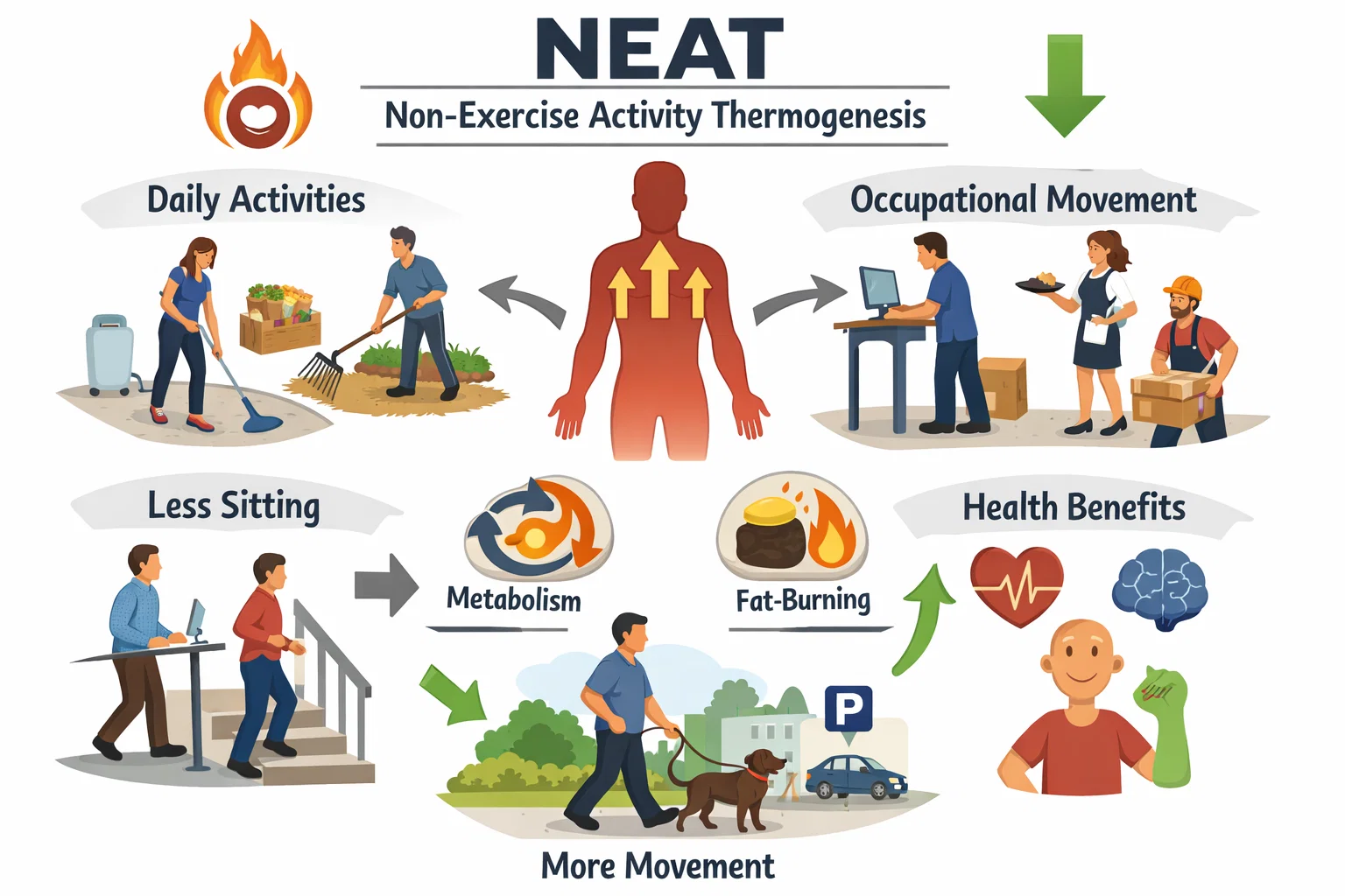 Burn Fat Without Exercise: The NEAT Protocol for Desk Workers Explained 3 Understanding NEAT Burn Fat Without Exercise: The NEAT Protocol for Desk Workers Explained - 3 NEAT Protocol