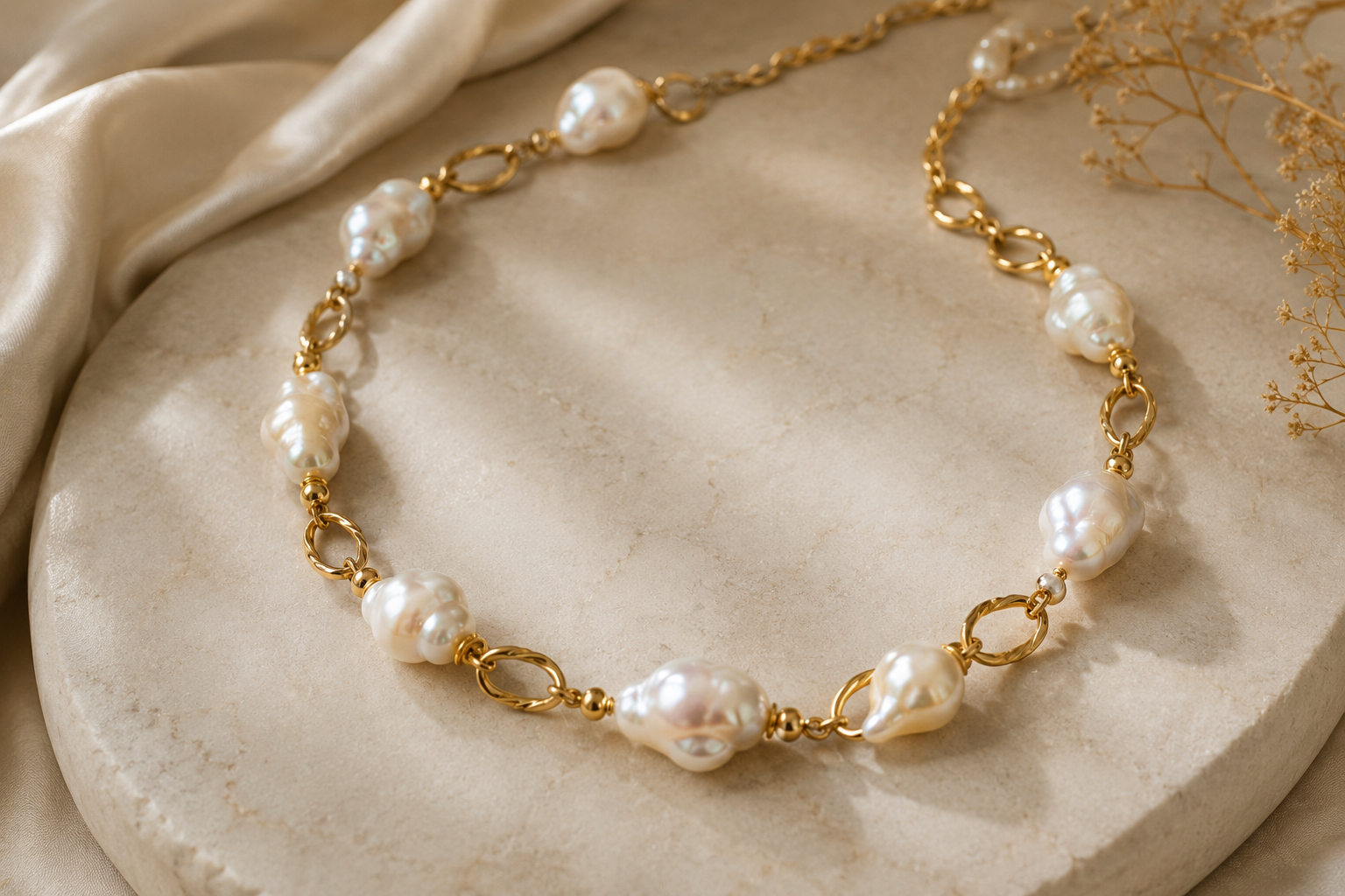 Top 16 Pearl Gold Necklace Designs 6 Baroque Pearl Gold Necklace Top 16 Pearl Gold Necklace Designs - 6