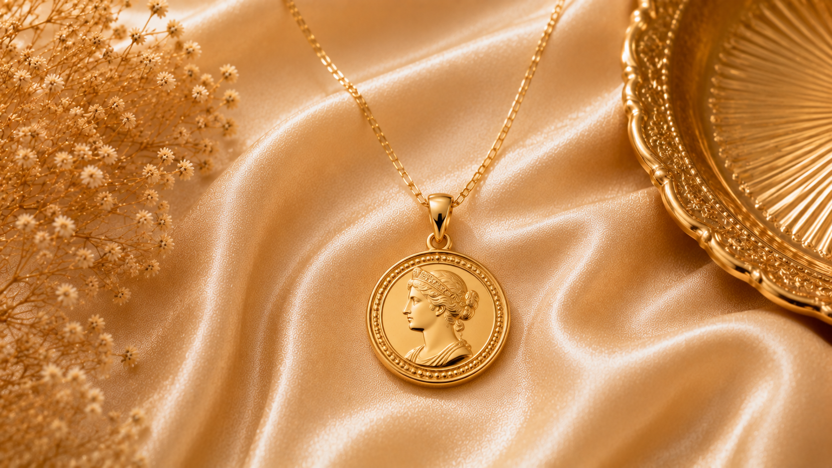 The 17 Most Popular Gold Pendant Designs For Women 19 Coin Medallion Gold Pendant The 17 Most Popular Gold Pendant Designs For Women - 18