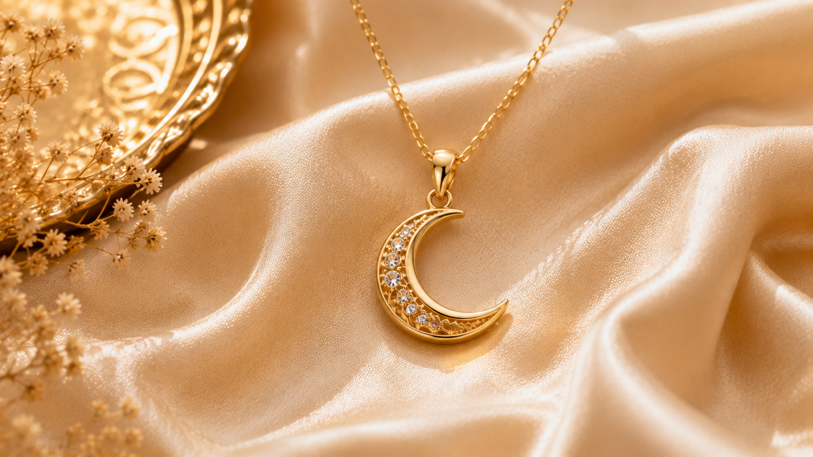 The 17 Most Popular Gold Pendant Designs For Women 12 Crescent Moon Gold Pendant The 17 Most Popular Gold Pendant Designs For Women - 11