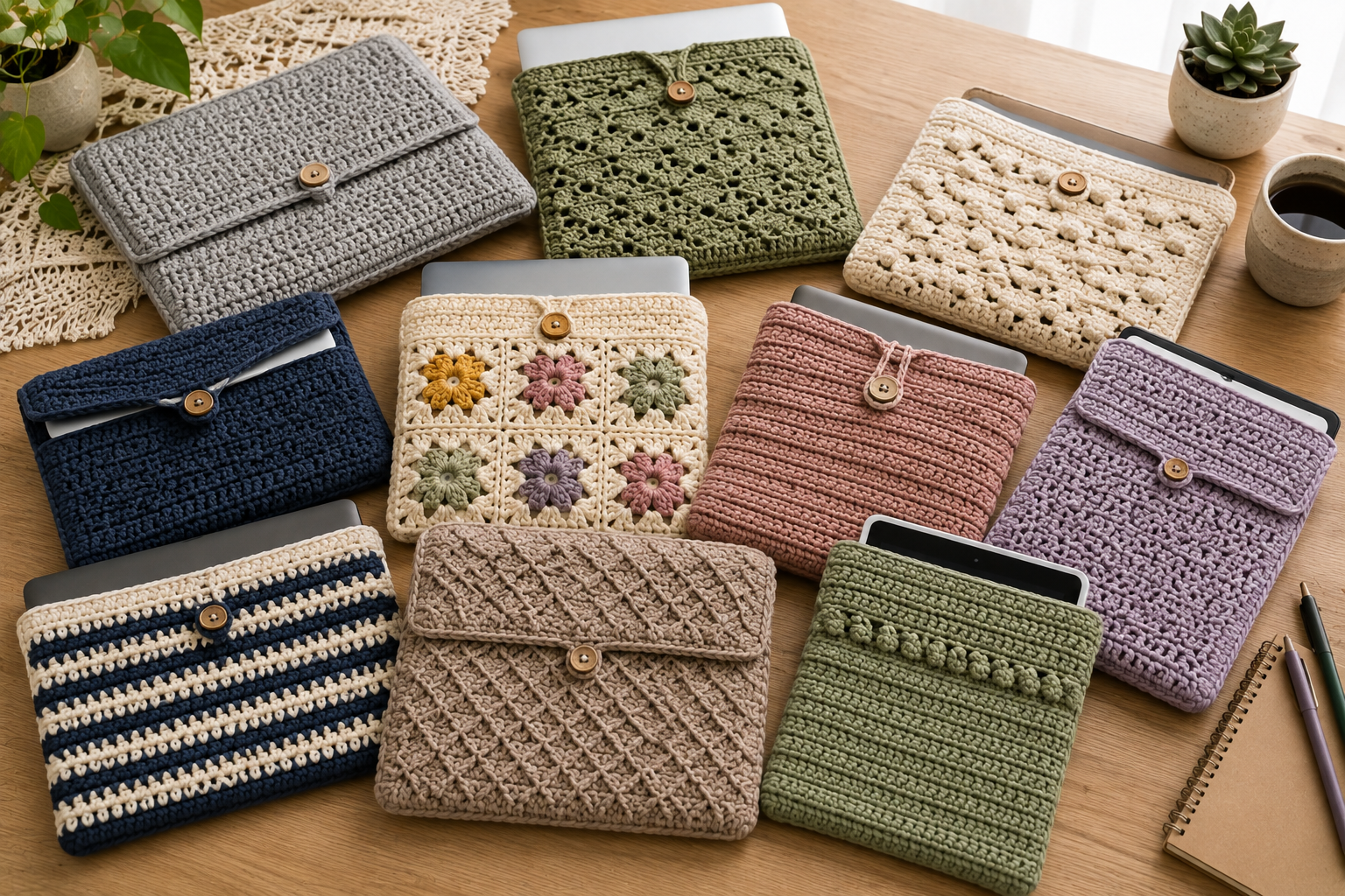 Stunning Crochet Patterns To Decorate Your Home & Make Accessories 22 Crochet Laptop and Tablet Sleeve Stunning Crochet Patterns To Decorate Your Home & Make Accessories - 22 crochet patterns