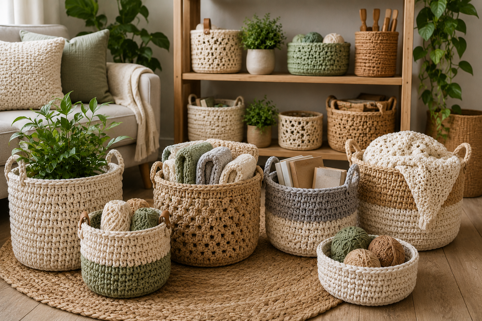 Stunning Crochet Patterns To Decorate Your Home & Make Accessories 8 Crochet Storage Baskets Stunning Crochet Patterns To Decorate Your Home & Make Accessories - 8 crochet patterns