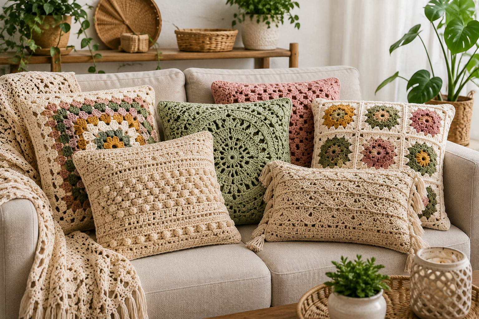 Stunning Crochet Patterns To Decorate Your Home & Make Accessories 6 Decorative Crochet Cushion Covers Stunning Crochet Patterns To Decorate Your Home & Make Accessories - 6 crochet patterns