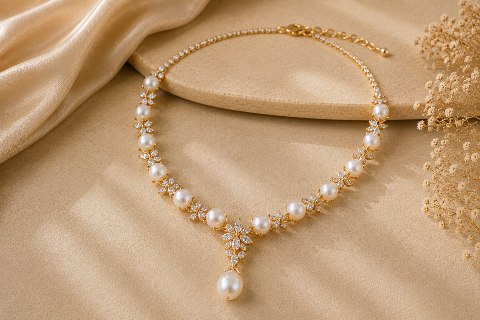 Top 16 Pearl Gold Necklace Designs 18 Diamond and Pearl Gold Necklace Top 16 Pearl Gold Necklace Designs - 18