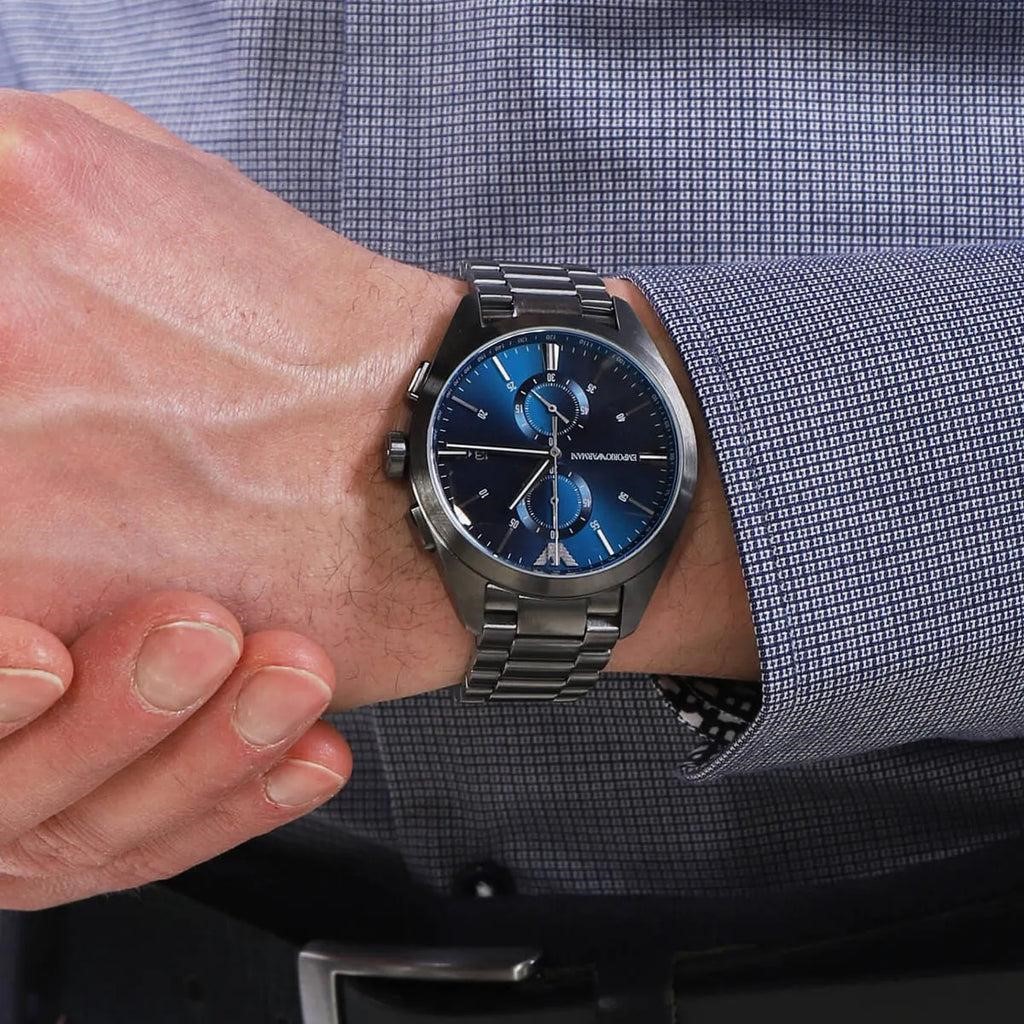 Emporio Armani Blue Dial Chronograph 14 Most Stylish Armani Watches For Men - 14