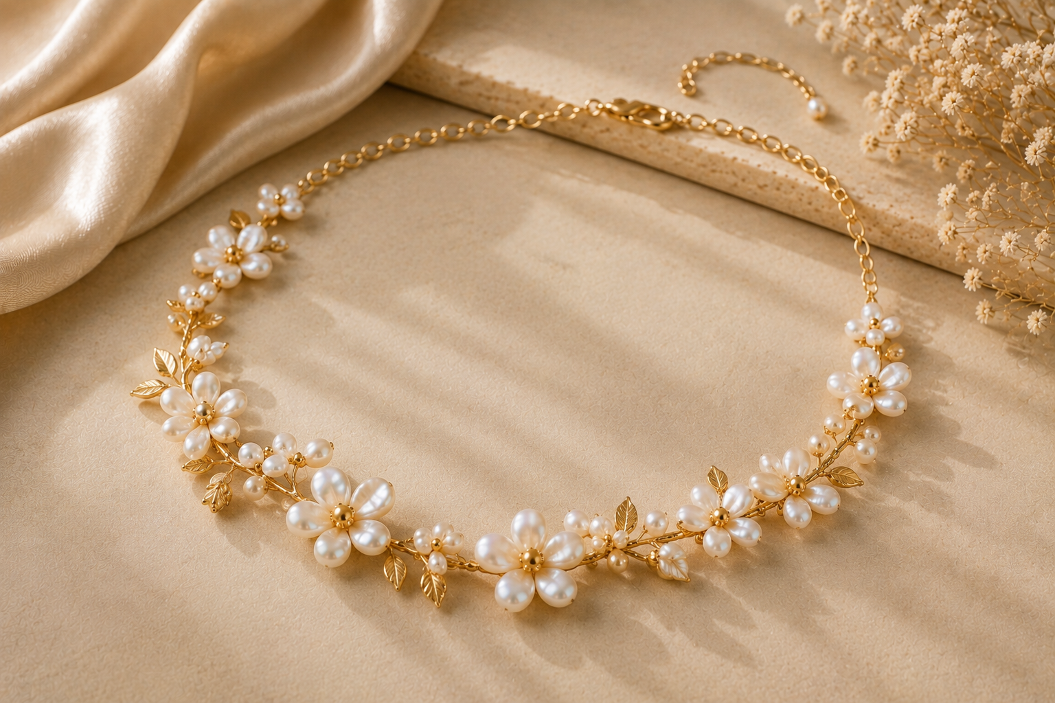 Top 16 Pearl Gold Necklace Designs 16 Floral Pearl Gold Necklace Top 16 Pearl Gold Necklace Designs - 16