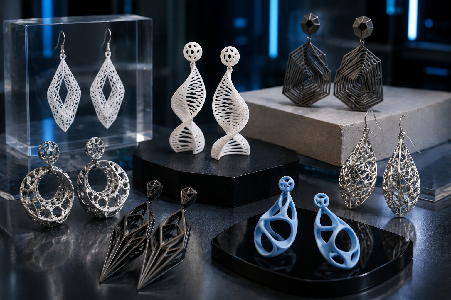 15 Coolest 3D Printed Jewelry Designs 7 Futuristic 3D Printed Earrings 15 Coolest 3D Printed Jewelry Designs - 7